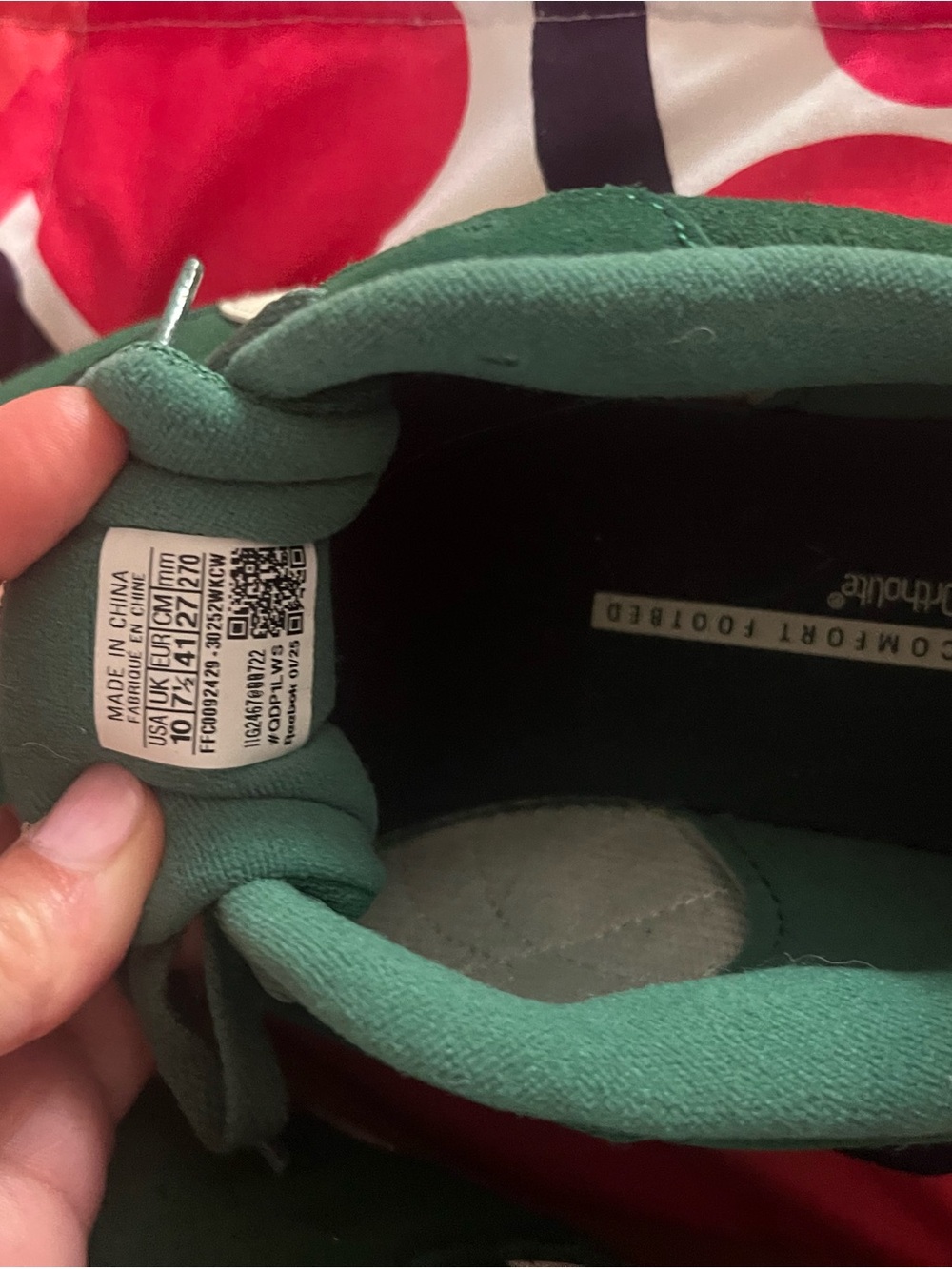 Reebok Green Suede Low-Top Sneakers - Picture 4 of 6